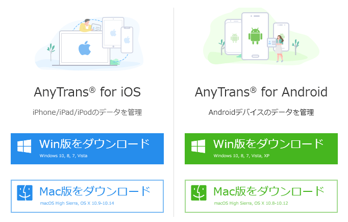 AnyTrans for iOS のダウンロードの形式