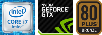 第6世代 Core i7、NVIDIA GeForce GTX、80PLUS BRONZE認証電源