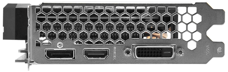 Palit GeForce GTX 1660 StormX の背面のインターフェース