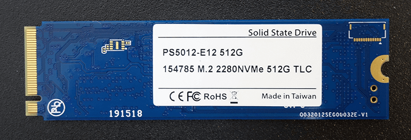 Phison PCIe Gen3x4 NVMe SSD 512.1 GB